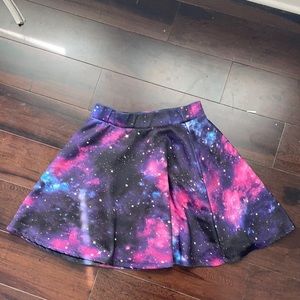 Hot topic galaxy printed skater skirt